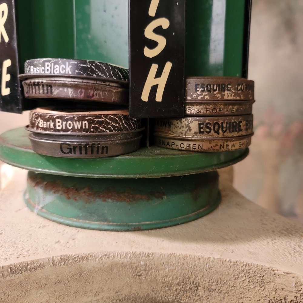 Esquire Boot Shoe Polish Antique Store Metal Rotating Display Rare 6 Shoe Polish - Picture 4 of 12